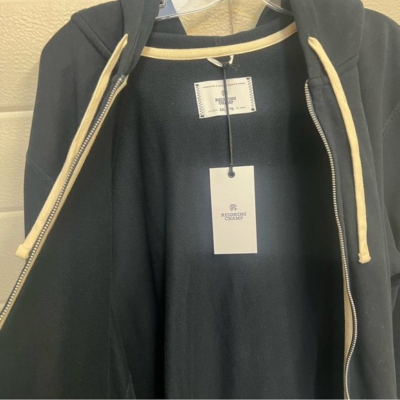 NWT Reigning Champ Midweight Terry Full Zip Hoodie - Navy XXL - Picture 8 of 12